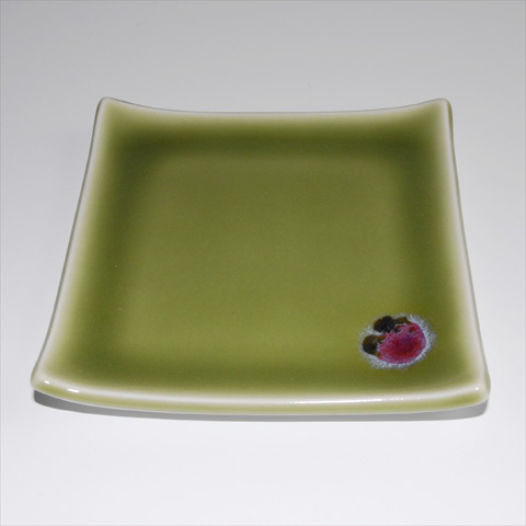 天龍寺青磁花片紋銘々皿（角）